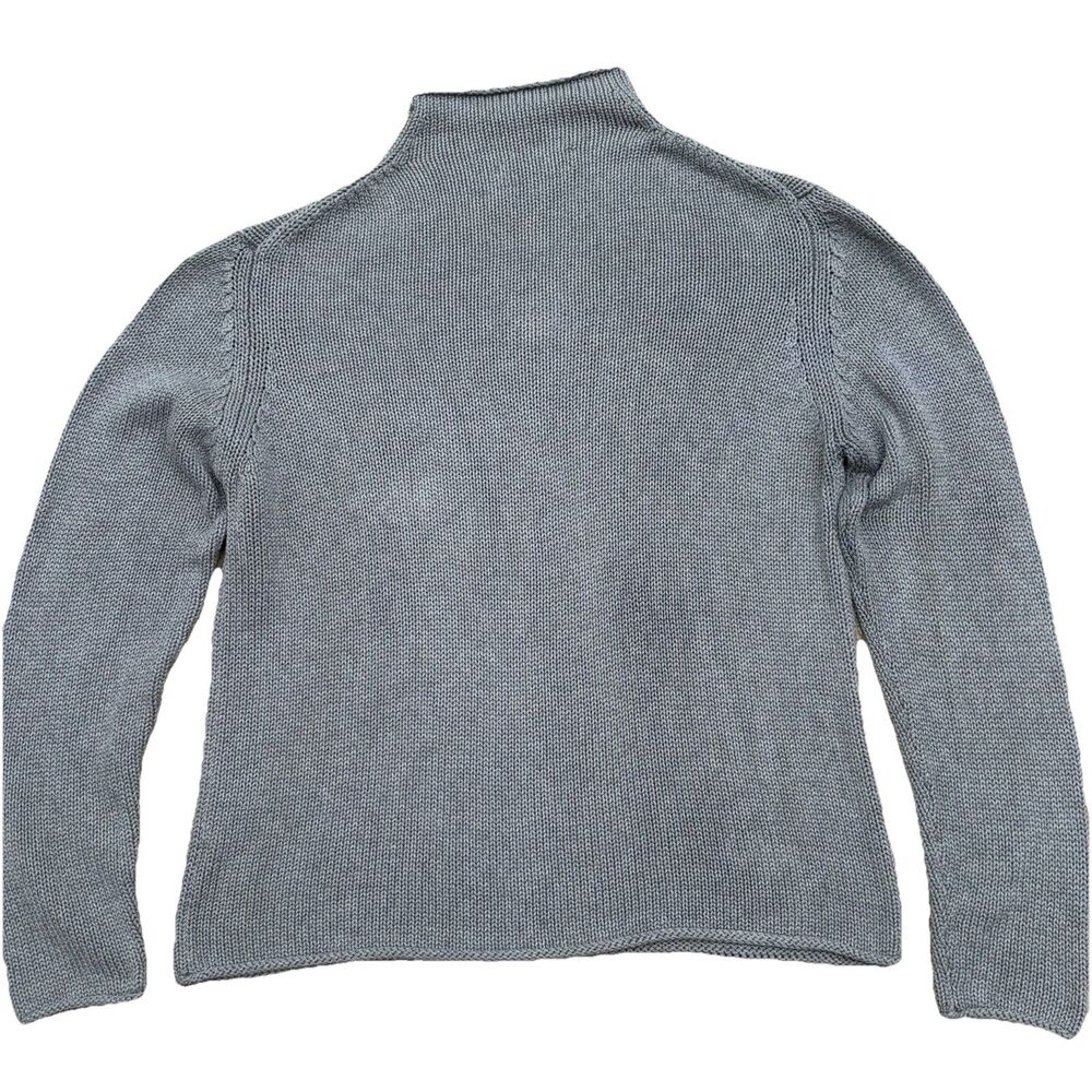 J.Crew Mock Neck Cotton Sweater Heavy Knit Pullover Long Sleeve Size Large - Picture 7 of 8